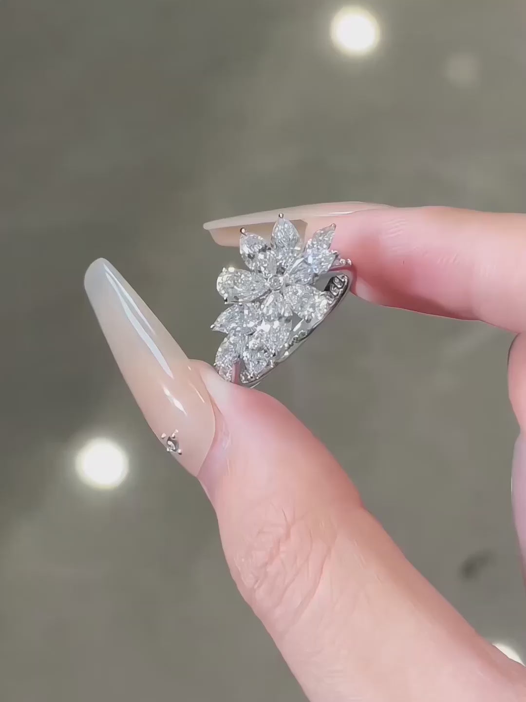 2.74 ctw Floral Mixed-Cut Lab-Grown Diamond Ring in PT950 Platinum video