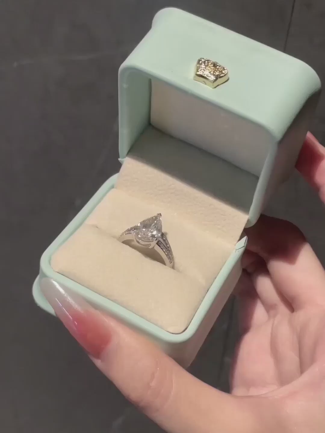 3.11 ct Pear-Cut Lab-Grown Diamond Ring in PT950 Platinum video