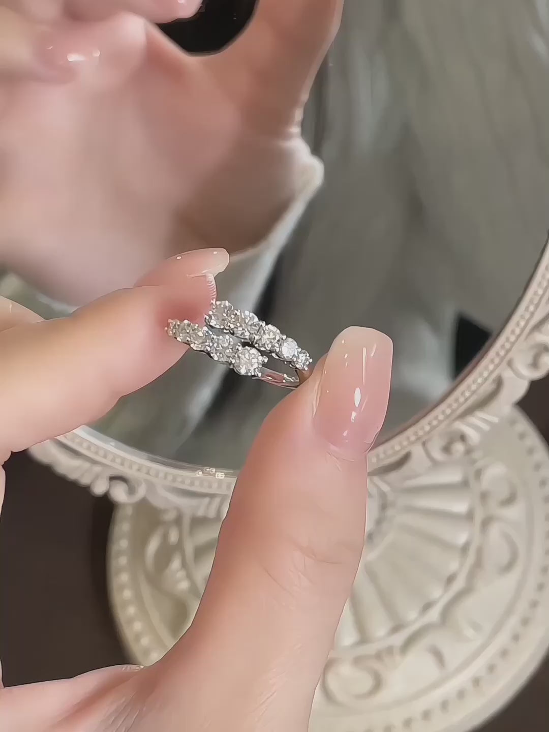 1.13 ctw Round-Cut Lab-Grown Diamond Band in 18K White Gold video