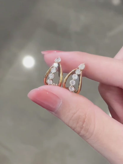 0.27 ctw Mixed-Cut Lab-Grown Diamond Earrings in 18K Yellow Gold