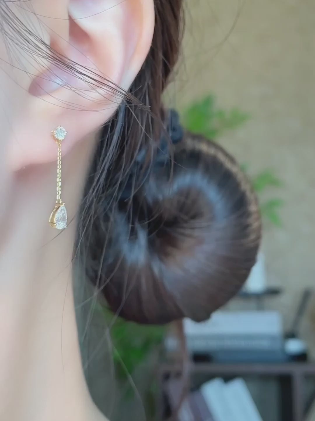 0.63 ctw Celestial Pear-Cut Lab-Grown Diamond Drop Earrings in 18K Yellow Gold