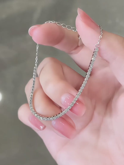 1.1 ctw Celestial Adjustable Round-Cut Lab-Grown Diamond Bracelet in 925 Sterling Silver