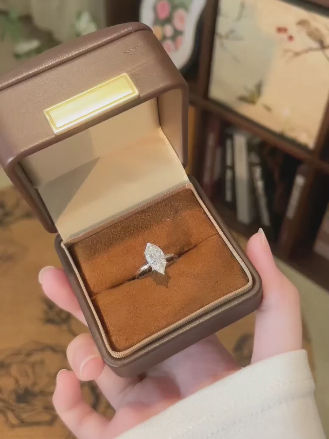 2.01 ct Minimalist Marquise-Cut Lab-Grown Diamond Ring in 18K White Gold video