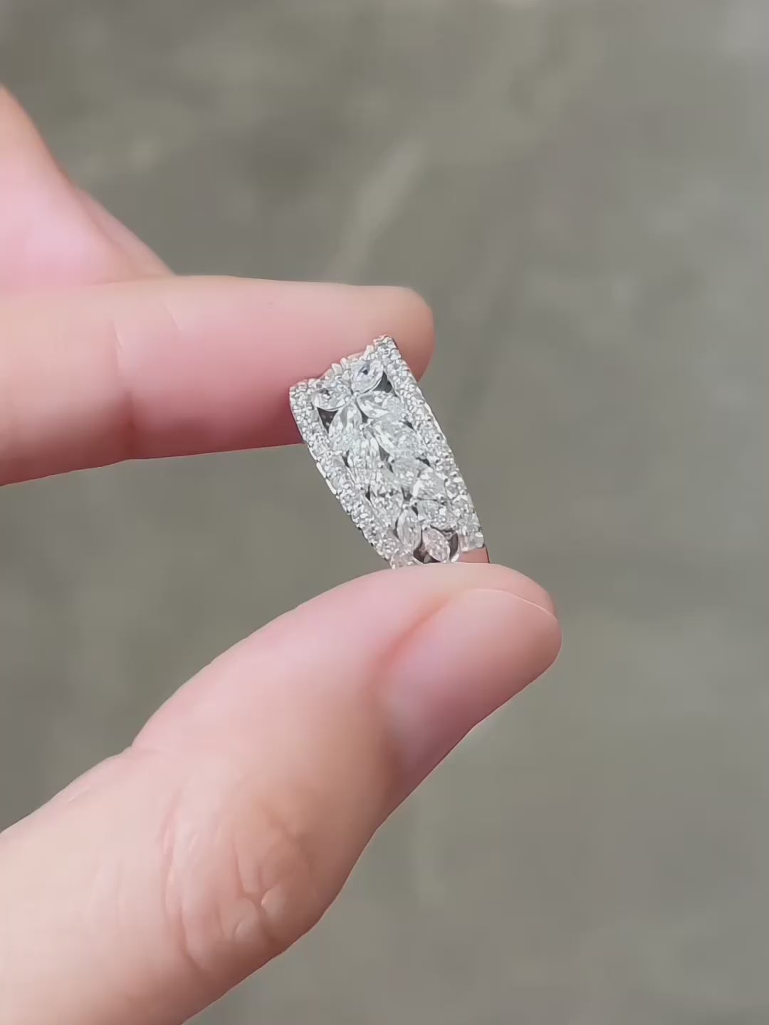 1.34 ctw Butterfly Mixed-Cut Lab-Grown Diamond Band in PT950 Platinum – APYFR0196-PT video
