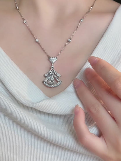 2.03 ct Statement Adjustable Mixed-Cut Lab-Grown Diamond Pendant Necklace in 18K White Gold video