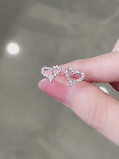 0.41 ctw Heart-Cut Lab-Grown Diamond Earrings in 925 Sterling Silver