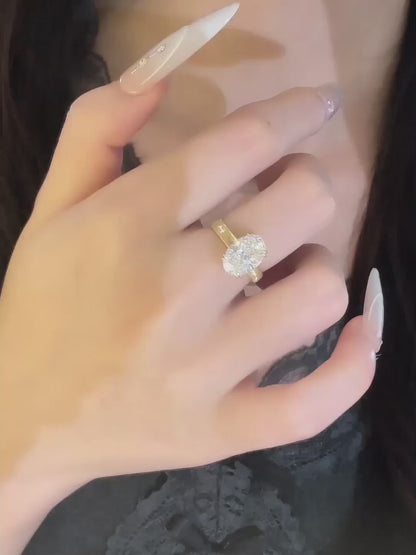 3.01 ct Minimalist Oval-Cut Lab-Grown Diamond Ring in 18K Yellow Gold – APYFR0176-Y video