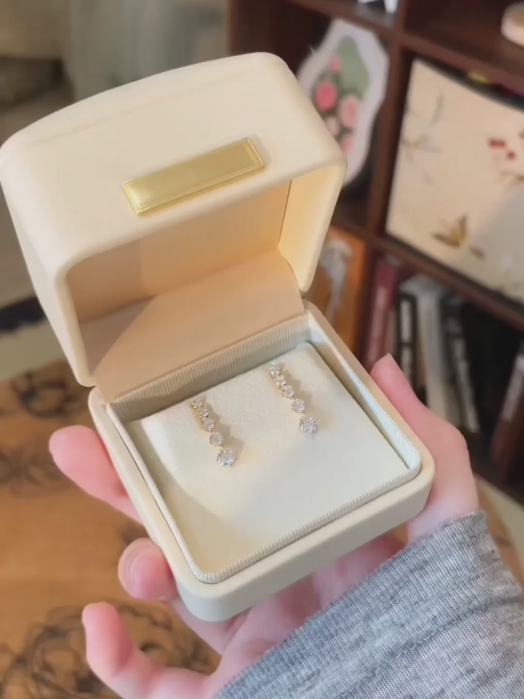 0.67 ctw Round-Cut Lab-Grown Diamond Earrings in 18K Yellow Gold