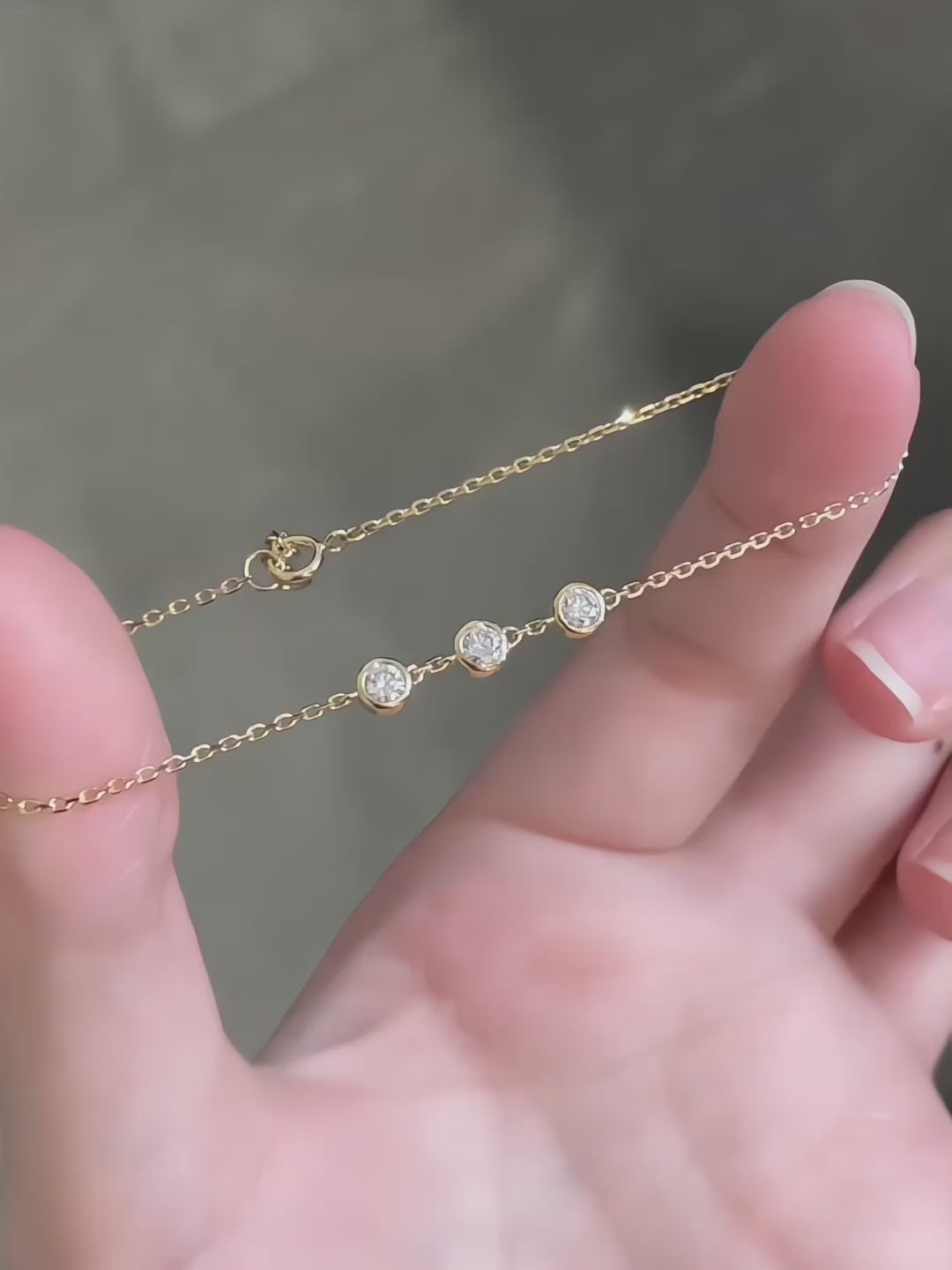 0.35 ctw Minimalist Round-Cut Lab-Grown Diamond Bracelet in 18K Yellow Gold
