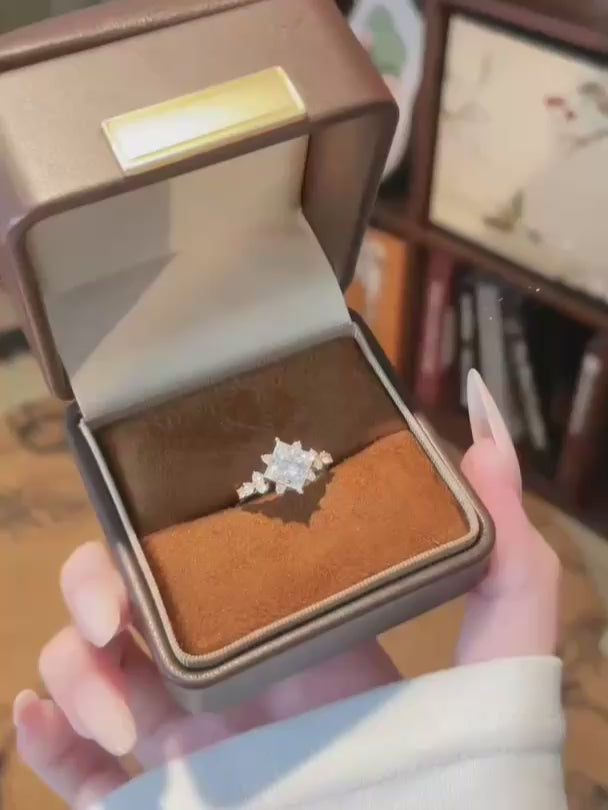 2.1 ct Celestial Princess-Cut Lab-Grown Diamond Ring in 18K Yellow Gold – APYFR0431-Y video