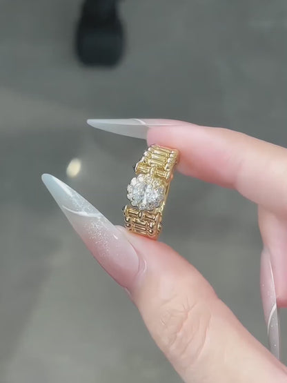 0.38 ct Heart Four-Prong Oval-Cut Lab-Grown Diamond Ring in 18K Yellow Gold video
