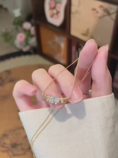 1.06 ct Vintage Adjustable Oval-Cut Lab-Grown Diamond Necklace in 18K Yellow Gold video