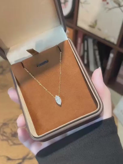 1.07 ct Celestial Adjustable Marquise-Cut Lab-Grown Diamond Necklace in 18K Yellow Gold video