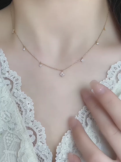 0.48 ctw Botanical Round-Cut Lab-Grown Diamond Necklace in 18K Yellow Gold video