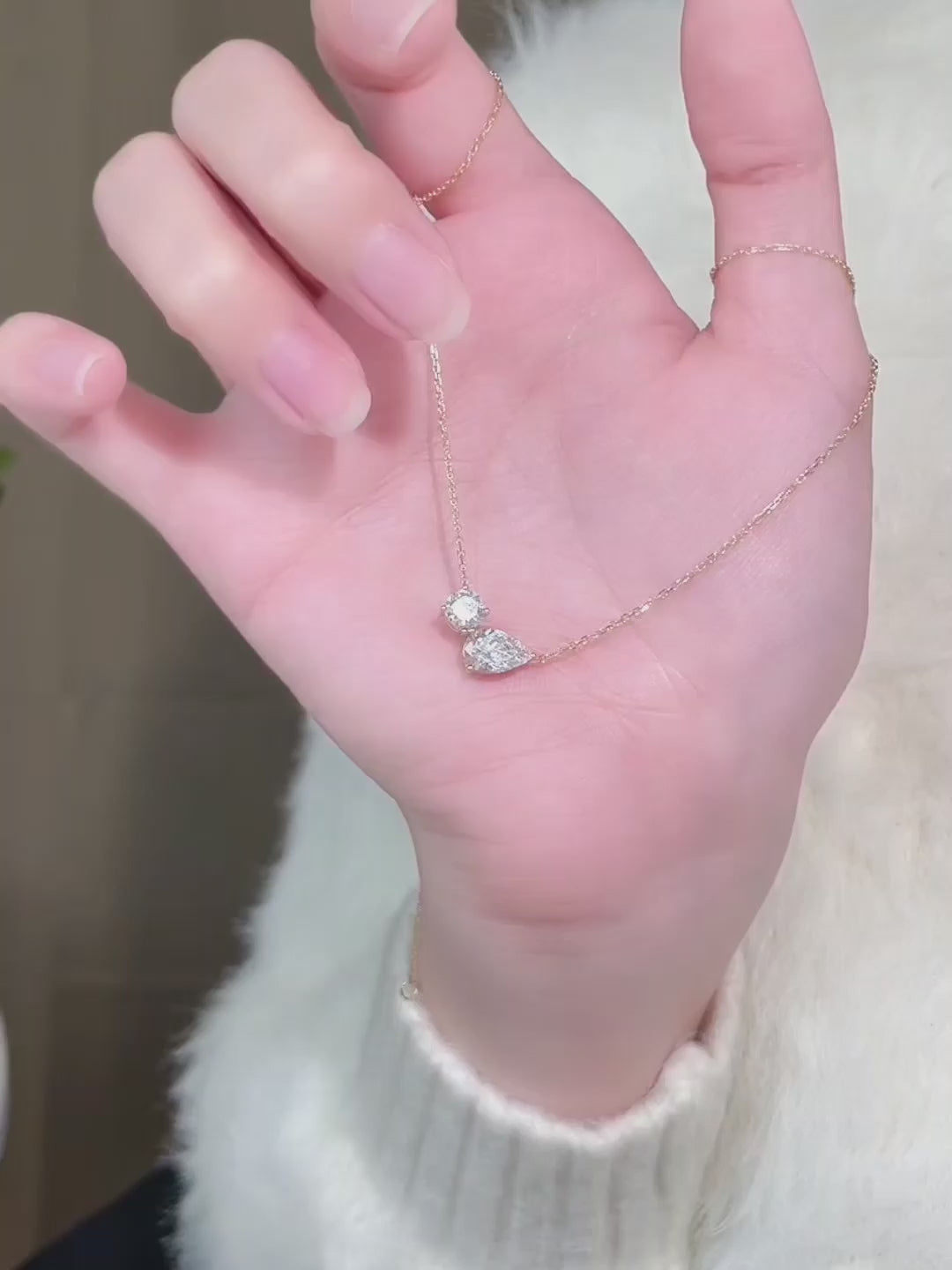 1.08 ct Adjustable Mixed-Cut Lab-Grown Diamond Necklace in 18K Yellow Gold – APYN0142-Y video