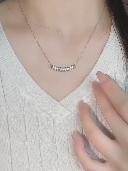 0.39 ctw Adjustable Radiant-Cut Lab-Grown Diamond Necklace in 18K Two-Tone Gold video