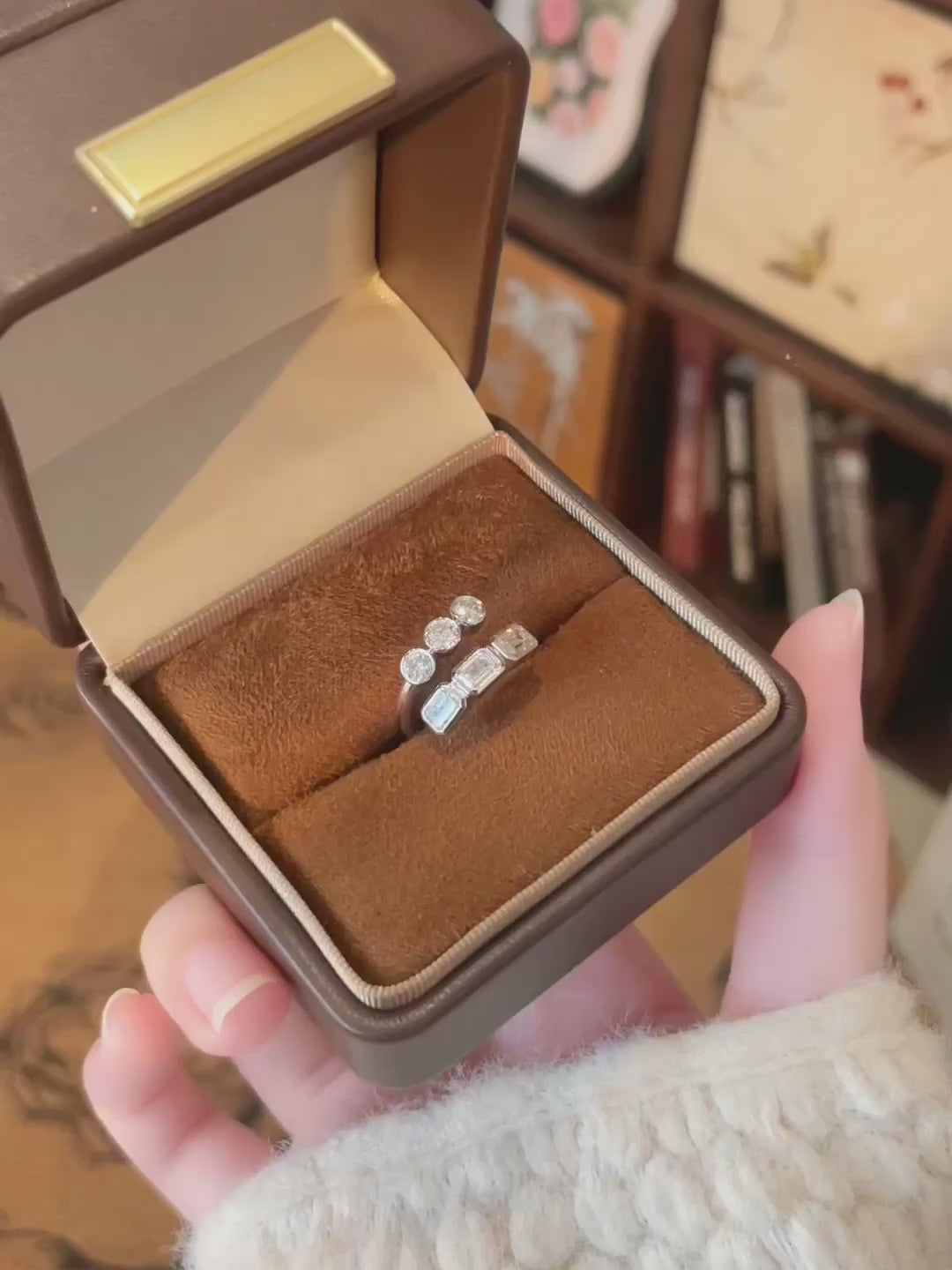1.48 ctw Mixed-Cut Lab-Grown Diamond Open Ring in 18K White Gold video