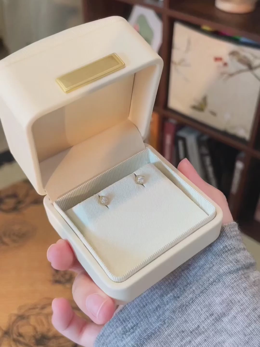 0.34 ctw Minimalist Princess-Cut Lab-Grown Diamond Stud Earrings in 18K Yellow Gold
