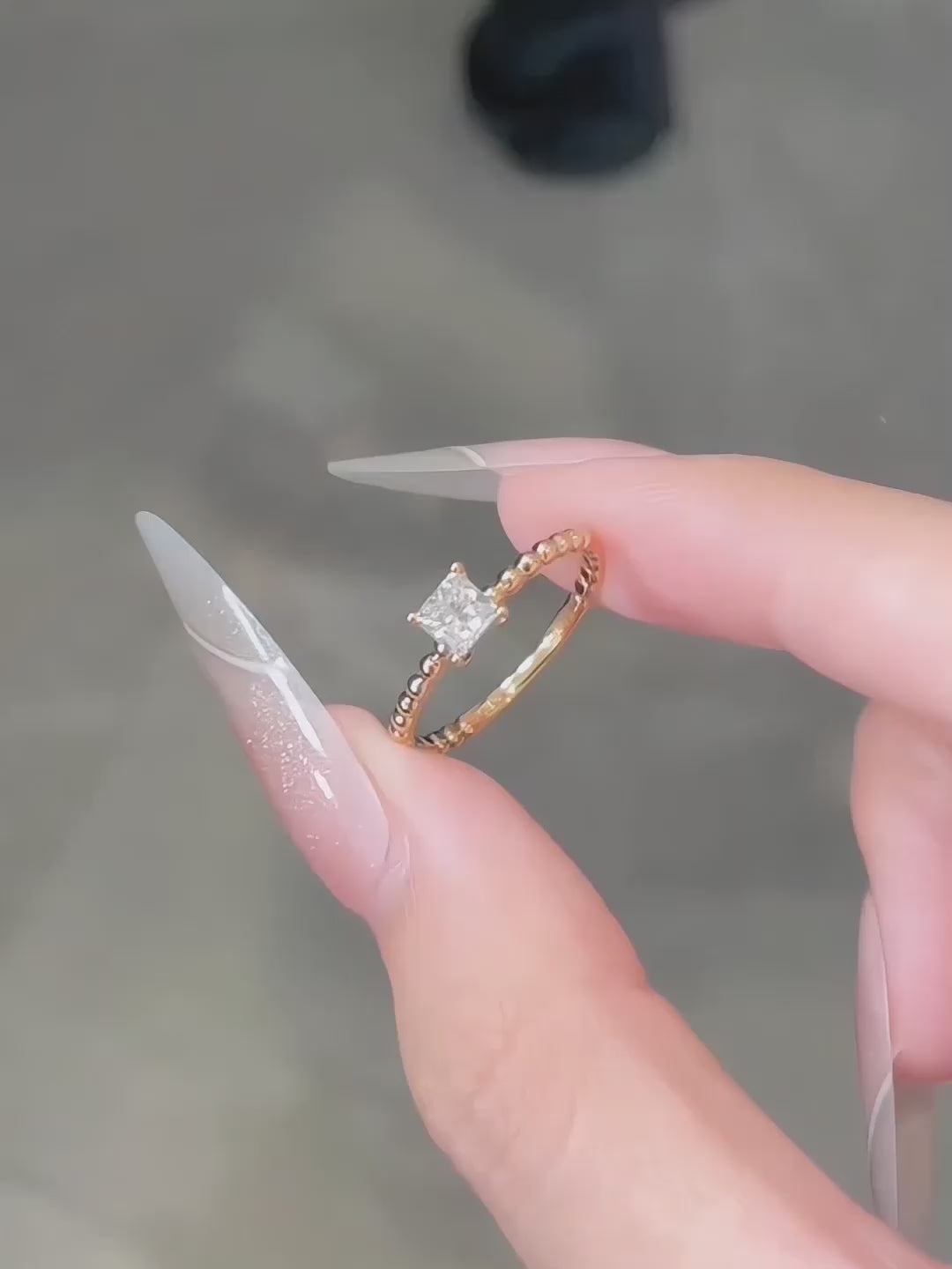 0.42 ct Minimalist Princess-Cut Lab-Grown Diamond Ring in 18K Yellow Gold – APYFR0184-Y video