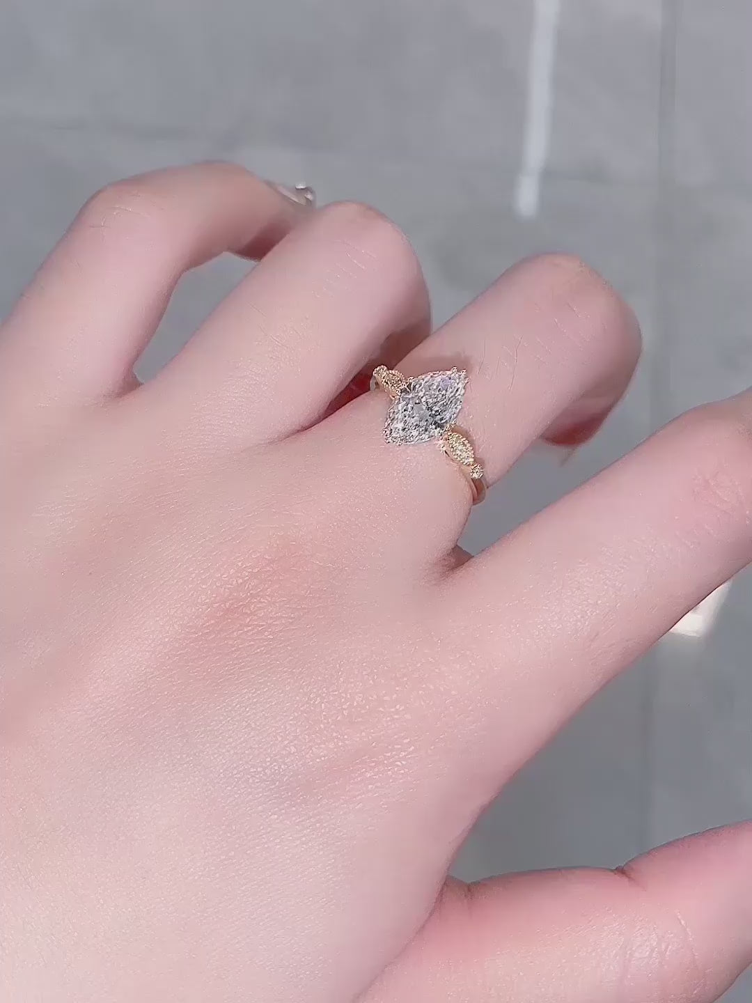 1.55 ct Minimalist Pear-Cut Lab-Grown Diamond Ring in 18K Yellow Gold video