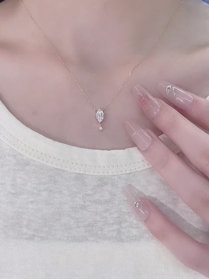 0.62 ct Mixed-Cut Lab-Grown Diamond Necklace in 18K Yellow Gold video