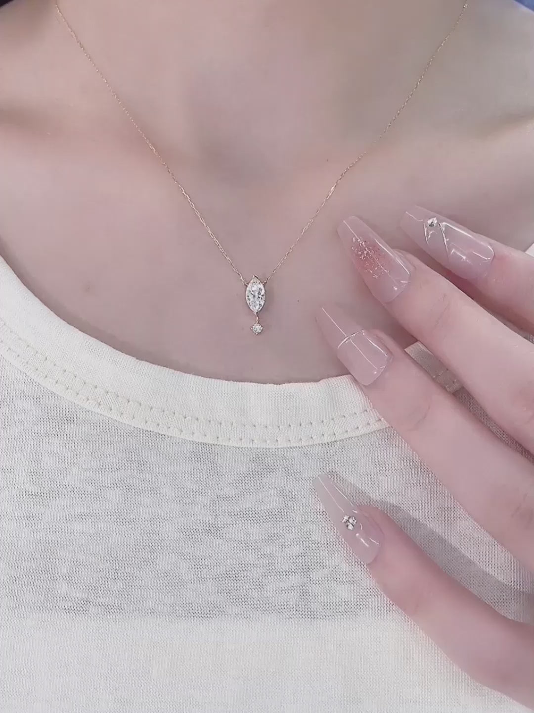 0.62 ct Mixed-Cut Lab-Grown Diamond Necklace in 18K Yellow Gold video