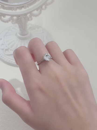 2.03 ct Crown Six-Prong Round-Cut Lab-Grown Diamond Ring in 18K White Gold video