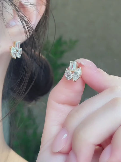 3.28 ctw Celestial Emerald-Cut Lab-Grown Diamond Earrings in 18K Yellow Gold