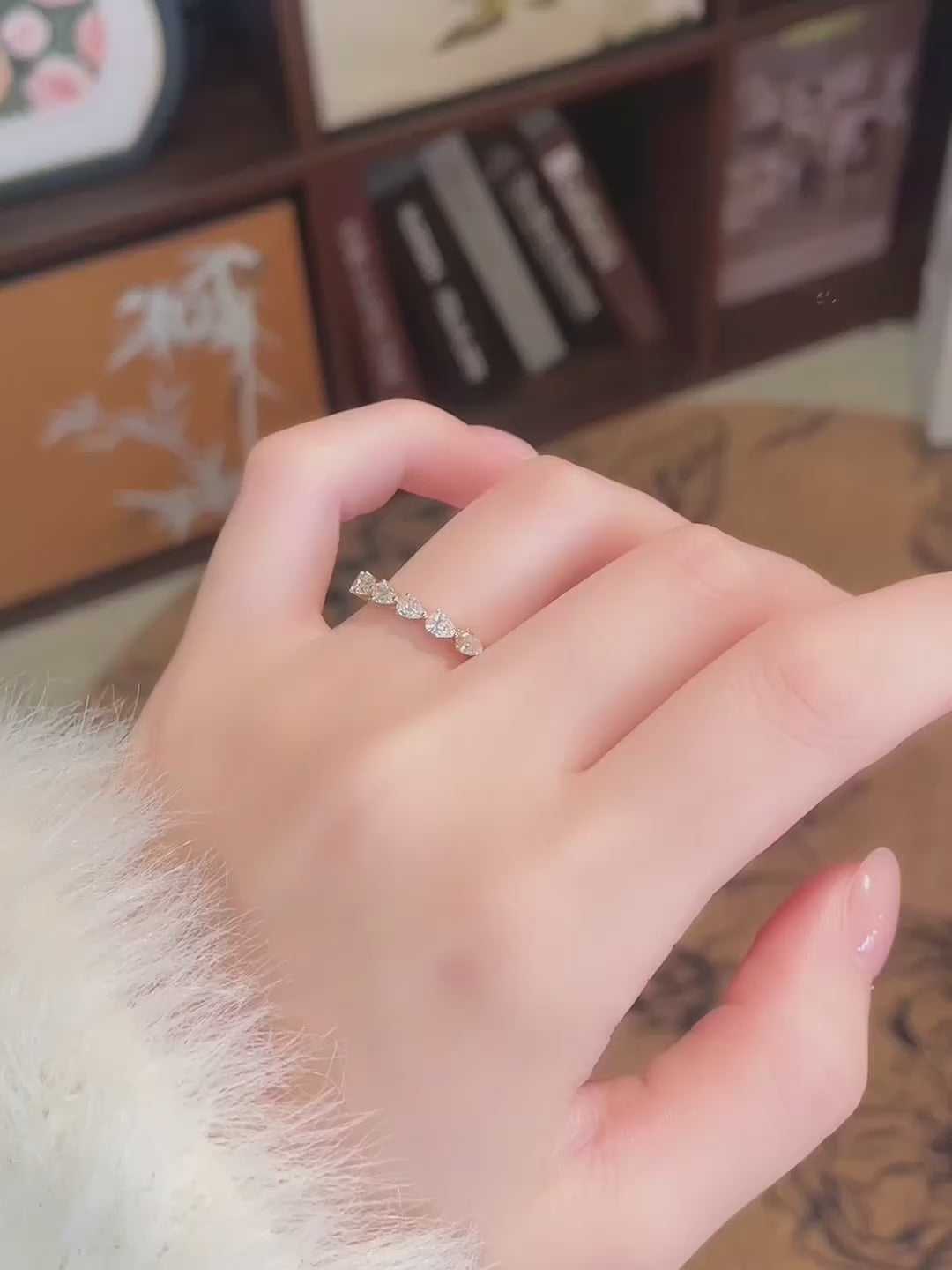 0.5 ctw Celestial Pear-Cut Lab-Grown Diamond Band in 18K Yellow Gold – APYFR0335-Y video