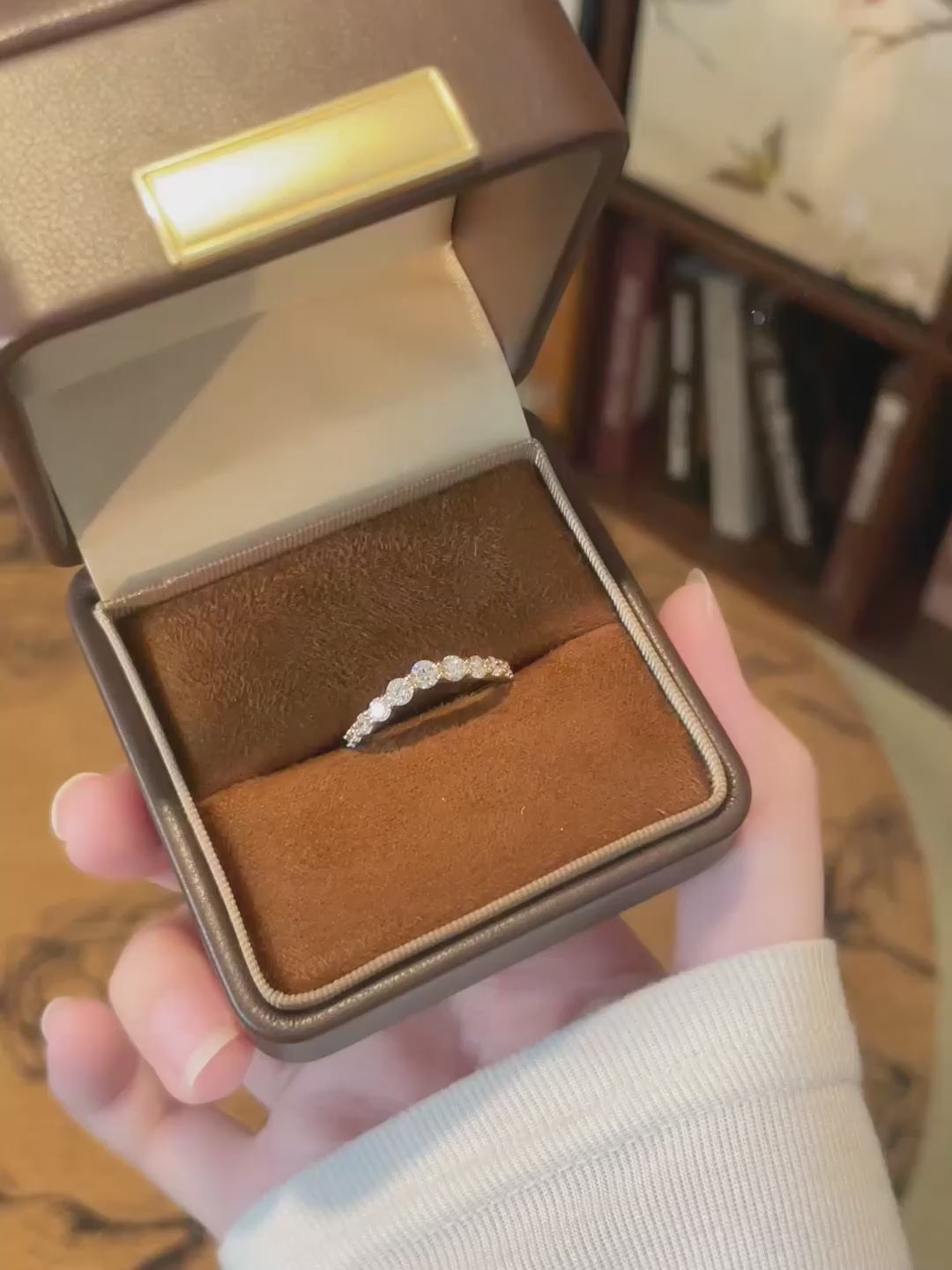 0.81 ctw Minimalist Round-Cut Lab-Grown Diamond Band in 18K Yellow Gold video