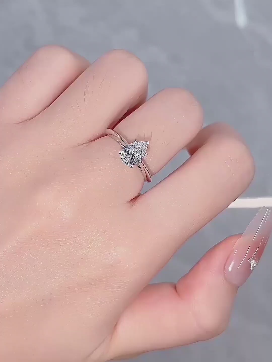 1.01 ct Minimalist Marquise-Cut Lab-Grown Diamond Ring in PT950 Platinum video