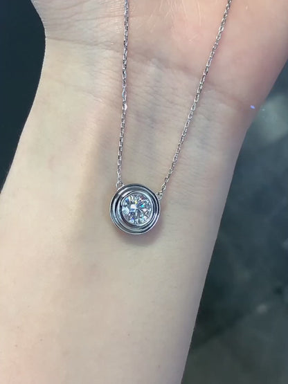 1.06 ct Round-Cut Lab-Grown Diamond Necklace in 18K White Gold – APYN0001-W video