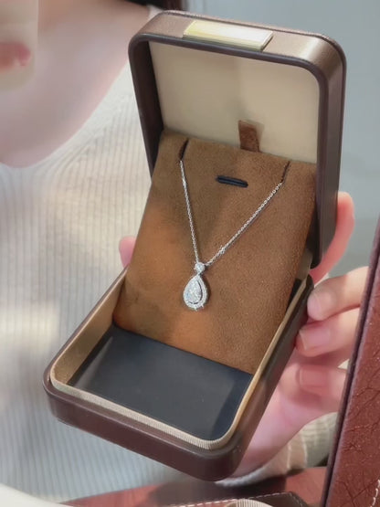 1.01 ct Celestial Pear-Cut Lab-Grown Diamond Necklace in 18K White Gold – APYN0008-W video