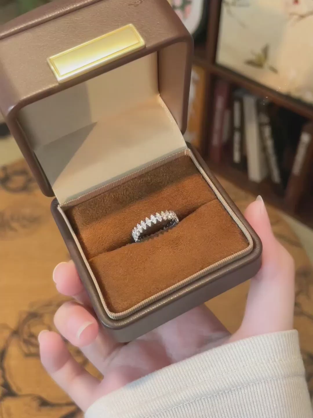 0.54 ctw Marquise-Cut Lab-Grown Diamond Band in 18K White Gold video