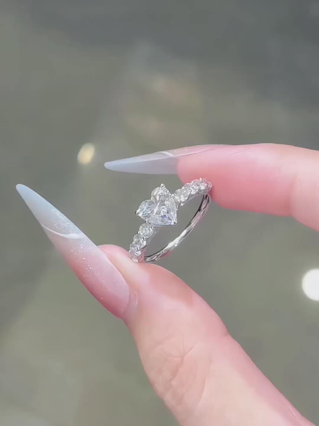 1.06 ct Heart-Cut Lab-Grown Diamond Ring in PT950 Platinum – APYFR0181-PT video