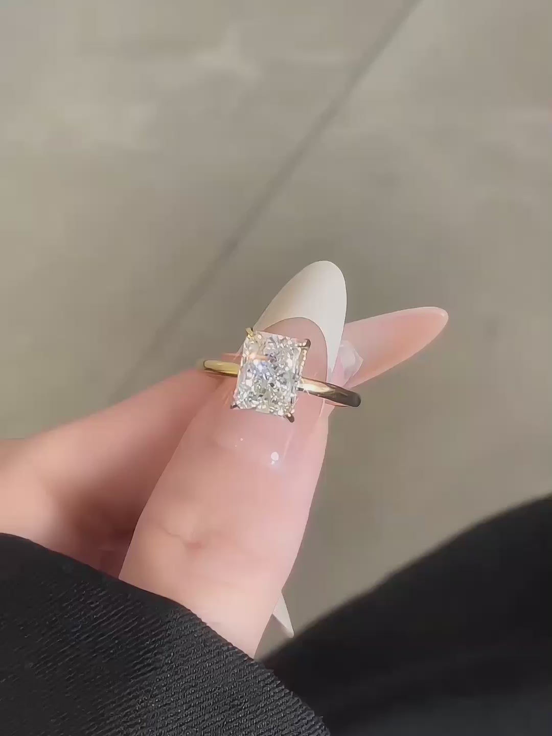 3.09 ct Minimalist Four-Prong Radiant-Cut Lab-Grown Diamond Ring in 18K Yellow Gold video