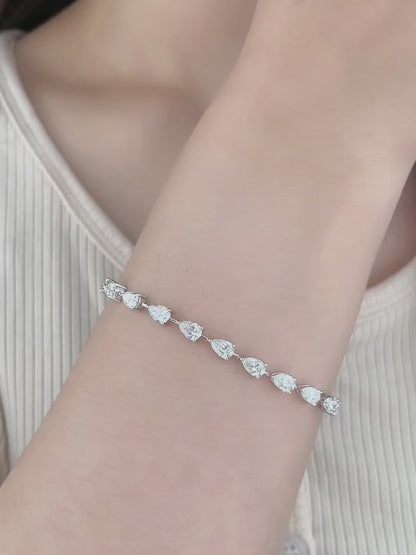 7.87 ctw Celestial Pear-Cut Lab-Grown Diamond Bracelet in 18K White Gold