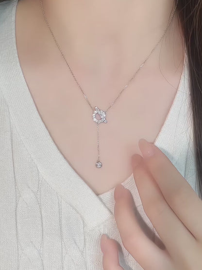 0.11 ct Celestial Round-Cut Lab-Grown Diamond Necklace in 18K White Gold – APYN0148-W video