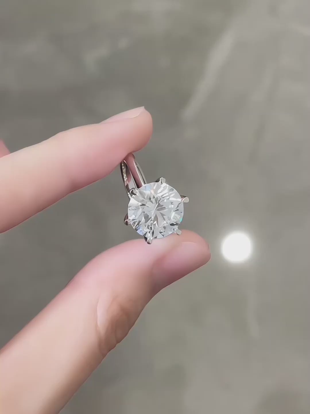 5.02 ct Crown Six-Prong Round-Cut Lab-Grown Diamond Ring in PT950 Platinum video