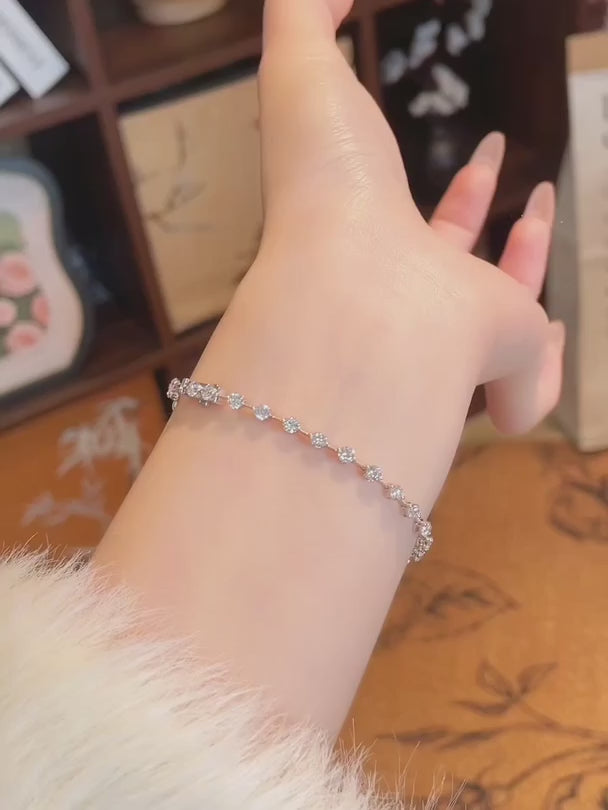 2.75 ctw Celestial Round-Cut Lab-Grown Diamond Bracelet in 18K White Gold