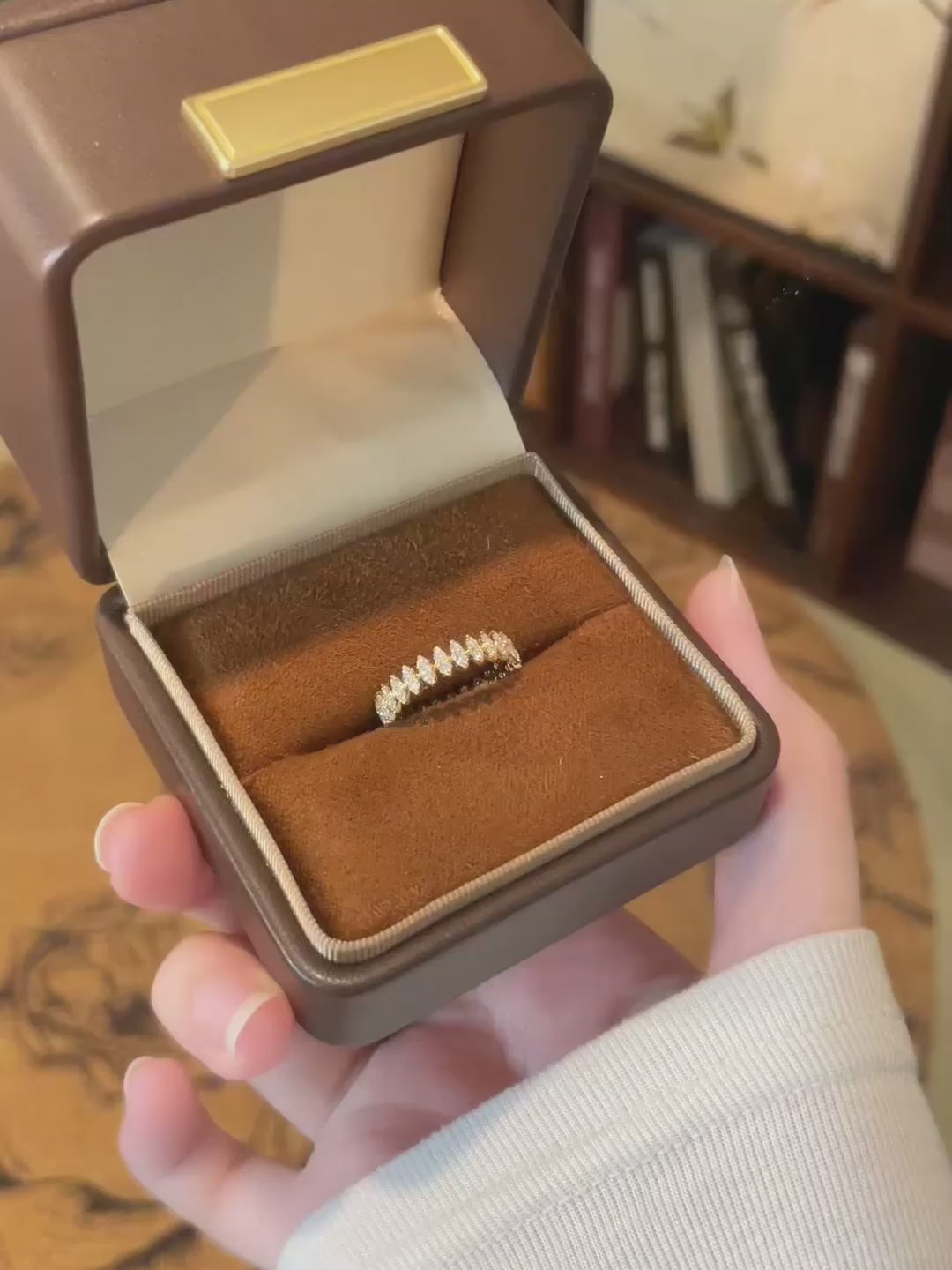 0.55 ctw Marquise-Cut Lab-Grown Diamond Band in 18K Yellow Gold video