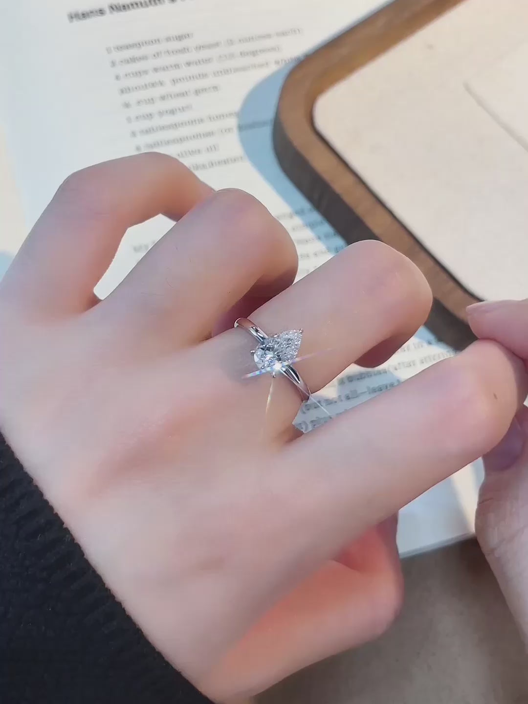 1.1 ct Minimalist Three-Prong Pear-Cut Lab-Grown Diamond Ring in PT950 Platinum video