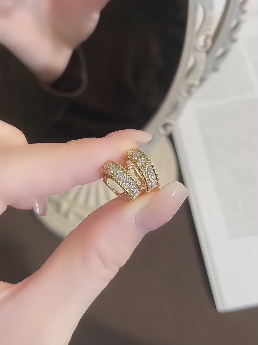 0.62 ctw Celestial Round-Cut Lab-Grown Diamond Earrings in 18K Yellow Gold
