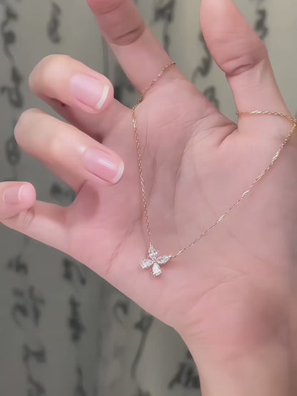 0.55 ctw Butterfly Adjustable Mixed-Cut Lab-Grown Diamond Necklace in 18K Yellow Gold video