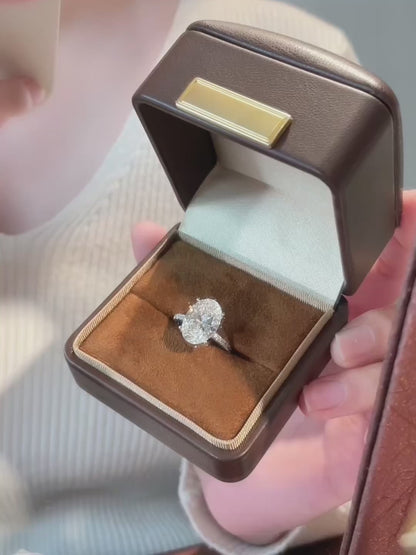 1 ct Minimalist Oval-Cut Lab-Grown Diamond Ring in PT950 Platinum – APYFR0055-PT video