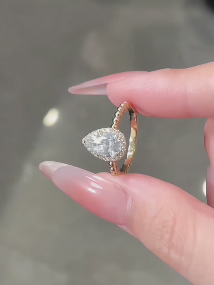 1.02 ct Pear-Cut Lab-Grown Diamond Ring in 18K Yellow Gold – APYFR0083-Y video
