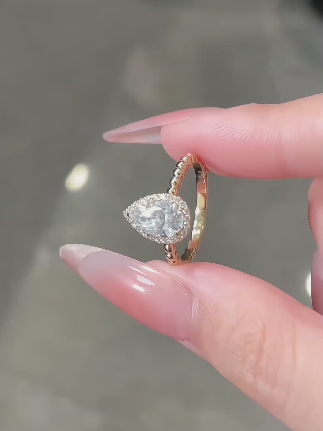 1.02 ct Pear-Cut Lab-Grown Diamond Ring in 18K Yellow Gold – APYFR0083-Y video
