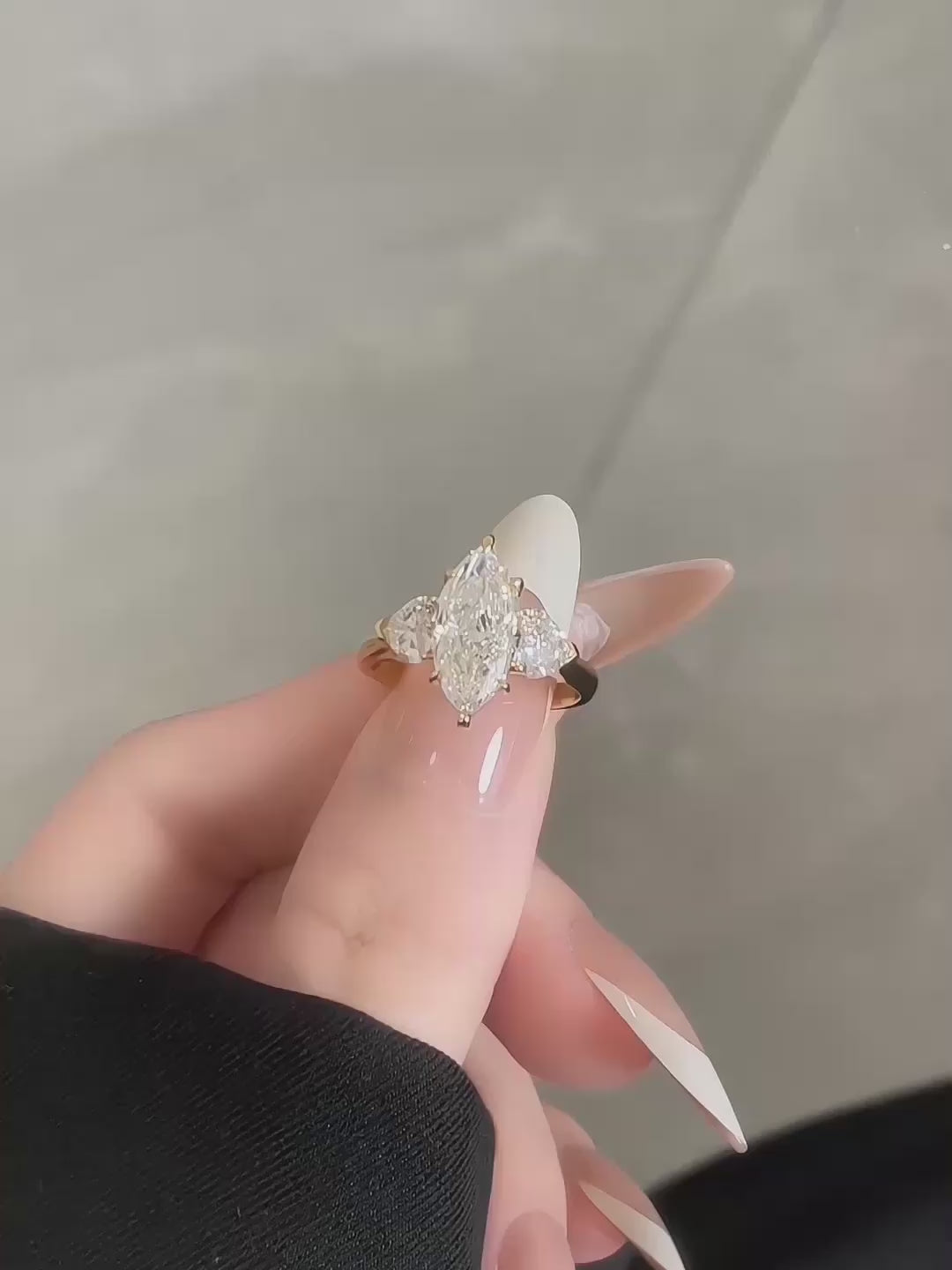 3.02 ct Marquise-Cut Lab-Grown Diamond Ring in 18K Yellow Gold – APYFR0210-Y video