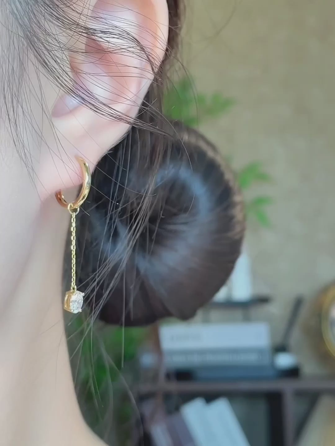 0.61 ctw Minimalist Round-Cut Lab-Grown Diamond Earrings in 18K Yellow Gold