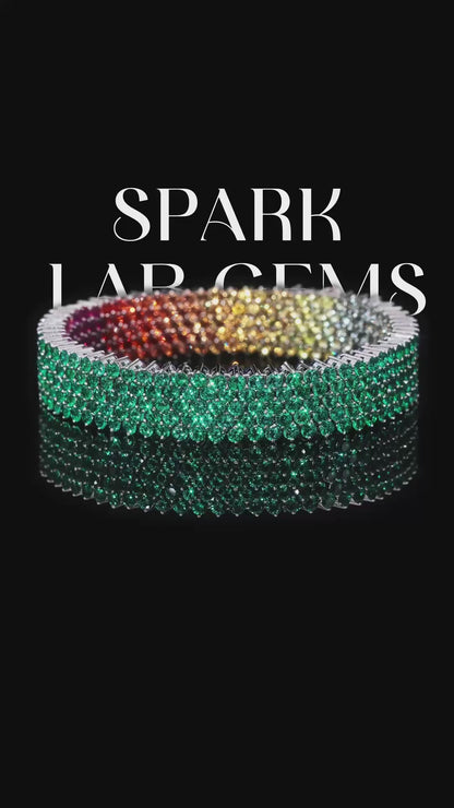 Chromatic Eden rainbow sapphire and emerald bracelet video